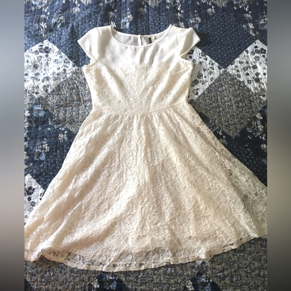 Julian Taylor New York Ivory Lace Overlay Dress Size 8